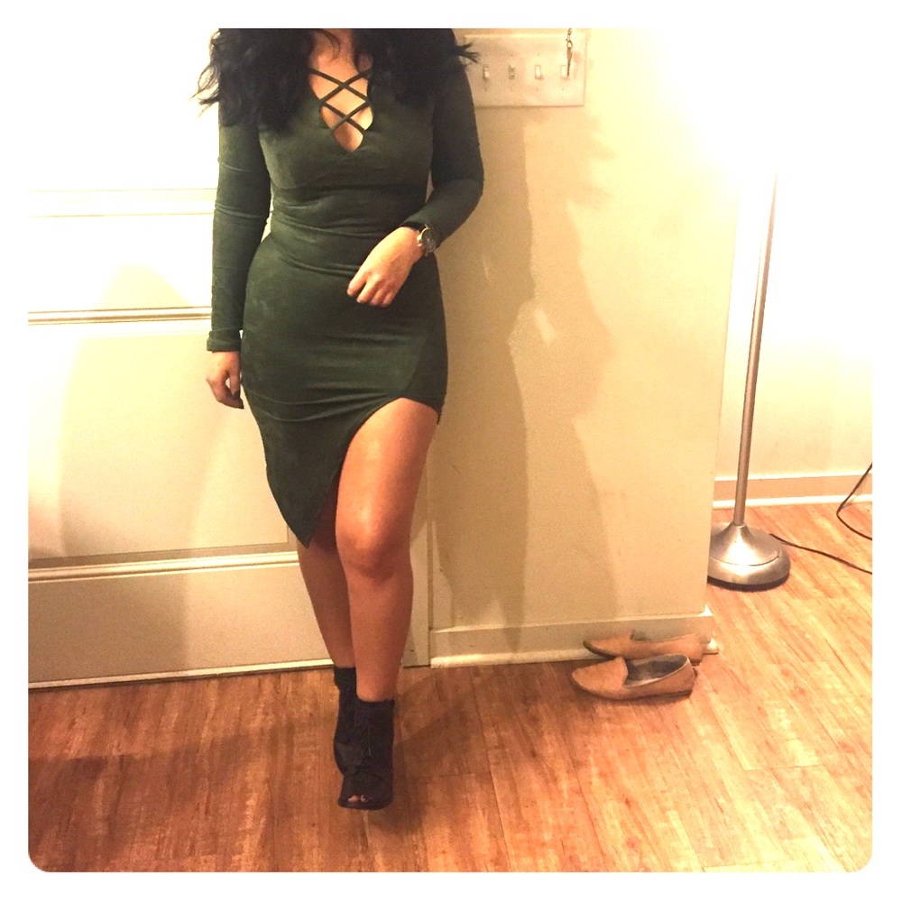 Olive green dress